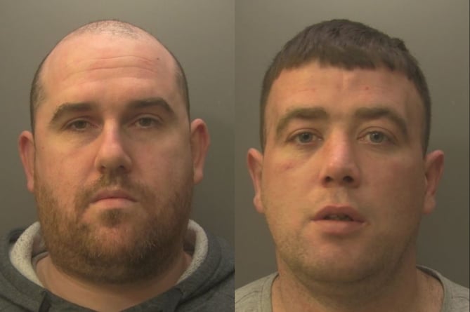 Martin McDonagh, 34 of Ilderton Road, Southwark (left), and Thomas Christopher McCarthy, 32, of Southall, were sentenced to a combined four years and six months behind bars, after admitting to a burglary and the theft of a motor vehicle in Seale in January 2021