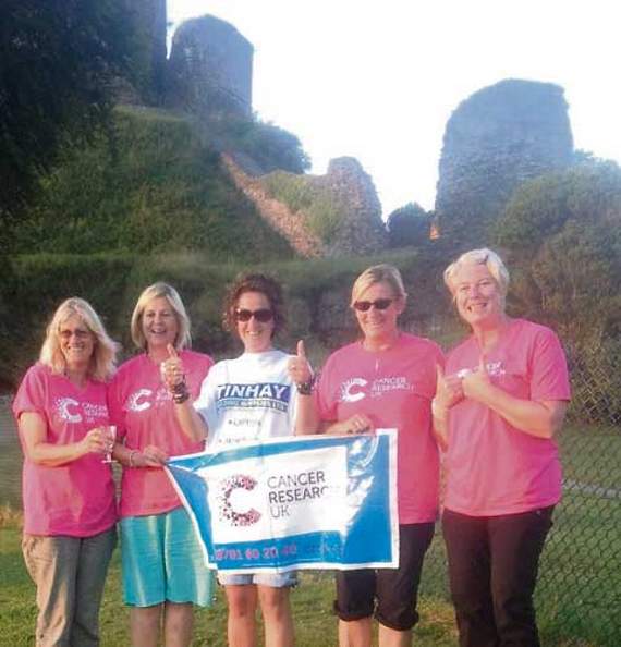 On?Launceston?Castle Green are Ali Humphreys, Heidi Forsdyke, Kirsty Hamley, Caroline Trueman and Sarah Goodwin.