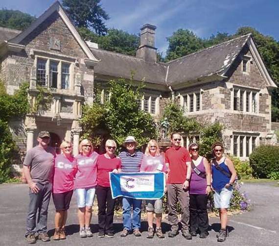 At Lewtrenchard are, from left, Fred Trueman, Caroline Trueman, Heidi Forsdyke, Sarah Goodwin, Jon Hairs, Ali Humphreys, Glen Harris, Rebecca Harris, Kirsty Hamley.