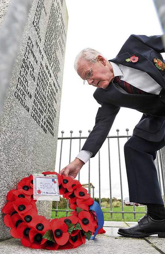 The St Breward Armistice Day was commemorated at the war memorial on Mine Hill. The Rev Canon Sherry Bryan conducted the service at St Breward’s war memorial on Mine Hill, and local resident Viv Crowle (pictured), a former Royal Engineer, was among those laying a wreath presented by the village at St Breward. Picture: Peter Glaser