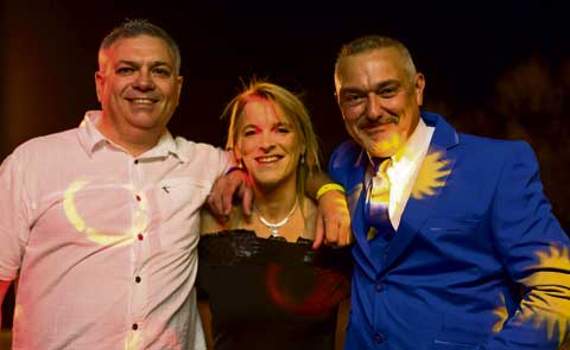 The reunion team — Paul Martin, Amanda Davis, and Gary Provan. Picture: Clivebremnerphotography.com