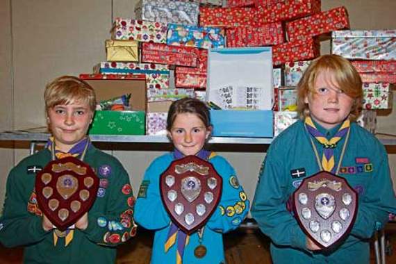 Scouts, Cubs and Beavers with their awards. Picture: Paul Hamlyn