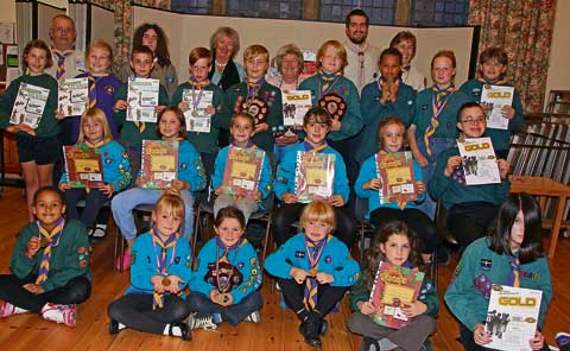 Scouts, Cubs and Beavers with their awards. Picture: Paul Hamlyn
