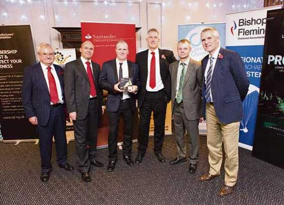 From left: Paul Julian — Santander Bank, Ben Rotheray — marketing manager, Bott, Scott Kirkum — production manager, Bott, Simon Fry — financial director, Bott, Ian Miles — production manager, Bott and Clive Woodward — CEO, Bott. Picture: Matt Stansfield