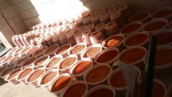 Just one of the meals prepared and ready for distribution to thousands of hungry people.