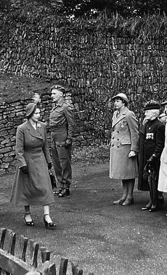 Marian Nicolls being presented to the then Princess Elizabeth on her visit to the town in 1947. Picture: The Nicolls family