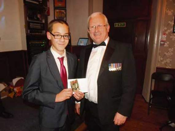 Promotion to LCPL Sam Williams with Major David Price, Officer Commanding for North Devon ACF, who made the presentation.