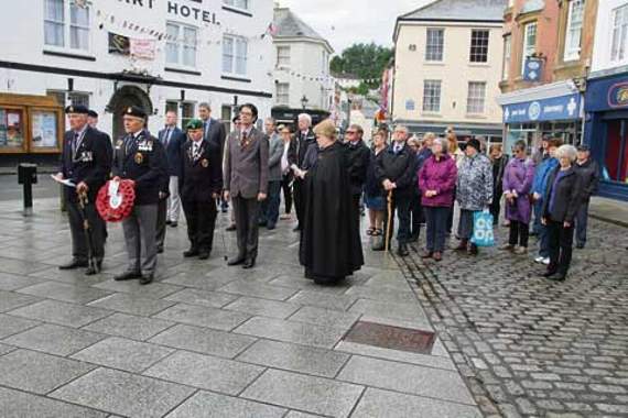 A large gathering, including many civilians paid their respects. Picture: Paul Hamlyn