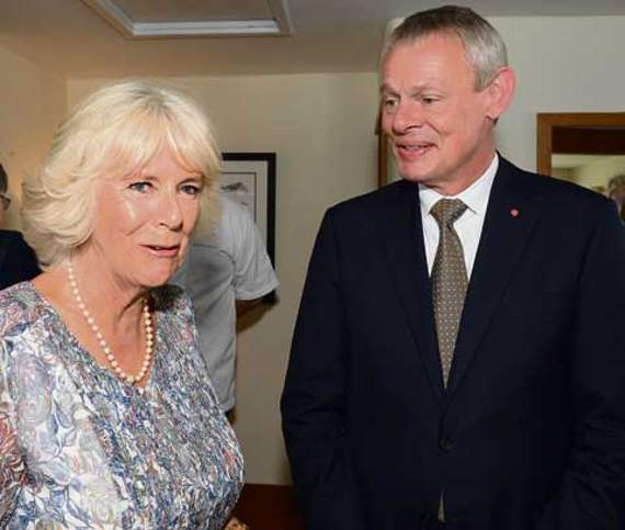 The Duchess of Cornwall meets actor, Martin Clunes, star of Doc Martin. Picture: Adrian Jasper