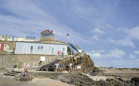 The staircase leading to the sea pool.