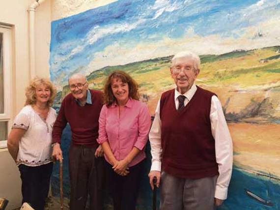 Housekeeper Angeline Shipton, residents Ron May and Jim Boosey with Vicki Gillow (centre).