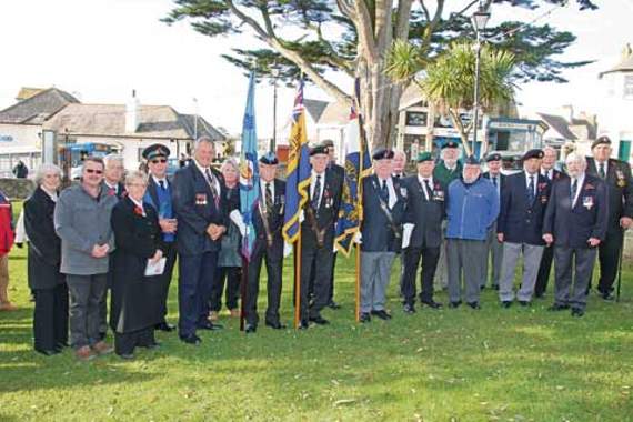 Members of the Royal British Legion and various other groups, as well as town councillors and mayor Lea Deely, paid their respects at 11am on November 11, in Bude Triangle. Picture: Paul Hamlyn