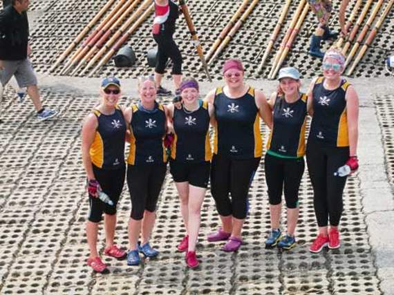 Some of the lady members of the club at a regatta.