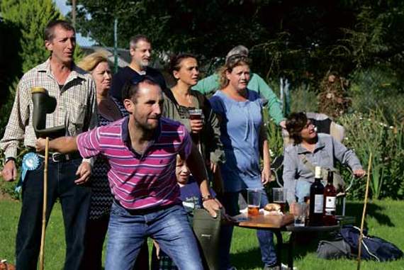 Johnny Knight tries his had at ‘Welly Wanging’. Picture: Dawn Bewes