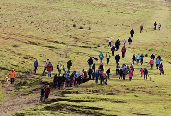 The walkers at the start of the journey. Picture: David Flower