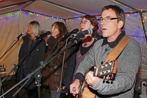 Local band, Finch, entertained the crowds in the Triangle. Picture: Paul Hamlyn