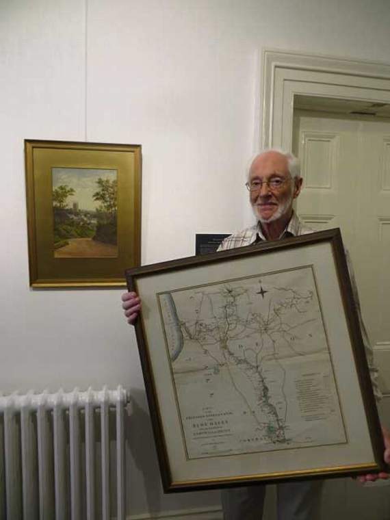 Martyn Godwin with the canal plan map, dated 1818.