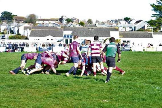 Bude’s powerful scrum was evident once more as it provided them the platform to pull of their best win of the season against a St Ives side that demolished them 92-0 earlier in the season.