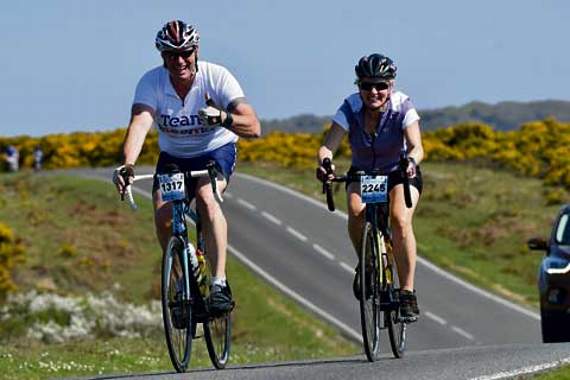 Chris and Angela on a training ride.