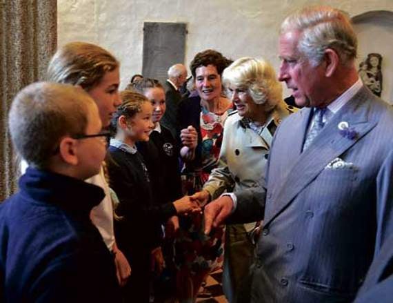 Blisland School pupils are introduced to the Royal couple. Pictures: Peter Glaser