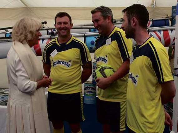 The Duchess meets local footballers. Pictures: James Bird