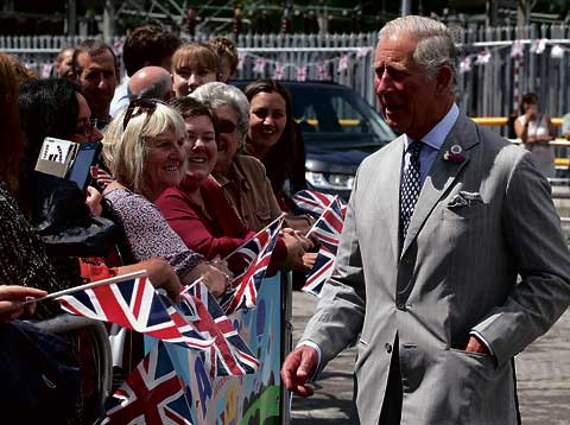 The Duke and Duchess of Cornwall were warmly welcomed just over the border in Lifton.