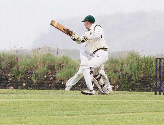 Tintagel seconds batsman Shaun Keeble guides the ball away for four during their abandoned clash with Lanhydrock seconds last Saturday. Picture: David Flower