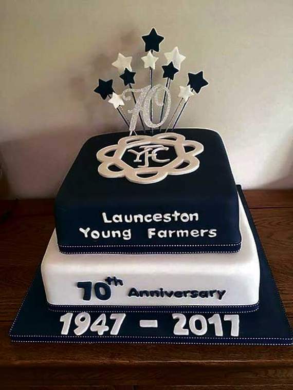 Launceston YFC 70th anniversary cake, made by former member Jo Shute, Launceston YFC president’s daughter-in-law.