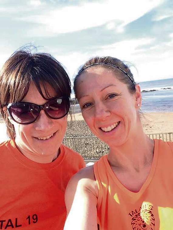 Bude’s Emma Bartrop (left) and Anna Tanner ran the route on Sunday, March 4.