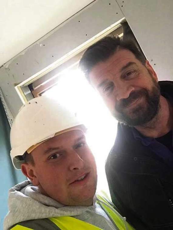 Tom with DIY SOS presenter, Nick Knowles.