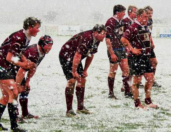 The young farmers braved the snow to raise money for Talan’s Trust in memory of former Bude player Talan Penny and the Little Harbour branch of Children’s Hospice South West.