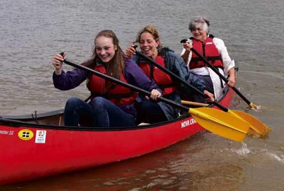 People took part in all sorts of activities on and off the water including canoeing.