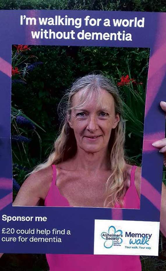 Tina Urquhart will continue her fundraising for the Alzheimer’s Society with a Memory Walk this weekend.