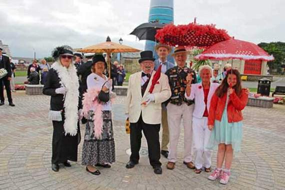 Marshal Eddie Hancock with jazz enthusiasts from Bude and Whitstone.