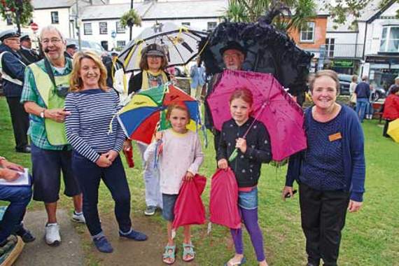 Winners of the best dressed umbrellas in children and adult classes.