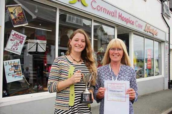 Best Dressed Window Display went to Cornwall Hospice Care Lifestyle. Pictured are manager Verity Perkins and volunteer Susan Amor. Pictures: Paul Hamlyn