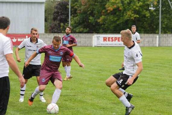 Launceston seconds captain, Kevin Hatch, takes on the defence during their 2-2 draw with St Austell at Pennygillam on Saturday. Picture: Paul Hamlyn