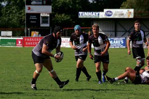 Teenage prop Chae Jenkins (ball in-hand) was a player looking to force his way into the matchday 18 for the trip to Lydney on Saturday. He did his chances no harm by scoring a try in the 21-3 victory over Wadebridge?Camels. Pictures: Paul Hamlyn