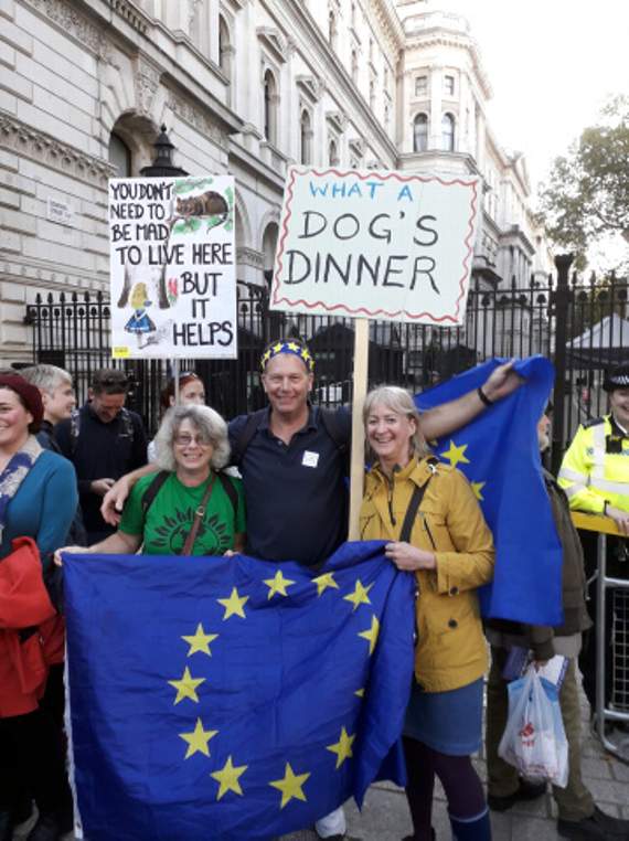 Claire Hewlett, of Camelford, with other People’s Vote marchers.