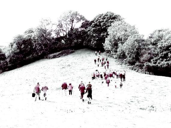 The group enjoyed their walk on a sunny, Sunday afternoon.