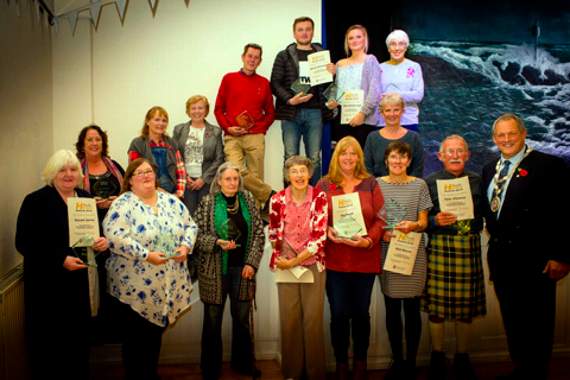Mayor Bob Willingham (far right) with all of the Bude Heroes for 2018.