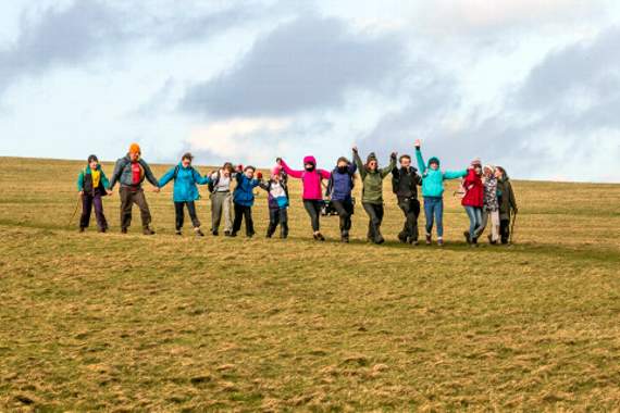 The youth group were undertaking the 'worry walk' to raise awareness of the prevention of suicide in young people and support Papyrus. Pictures: Symages Photography