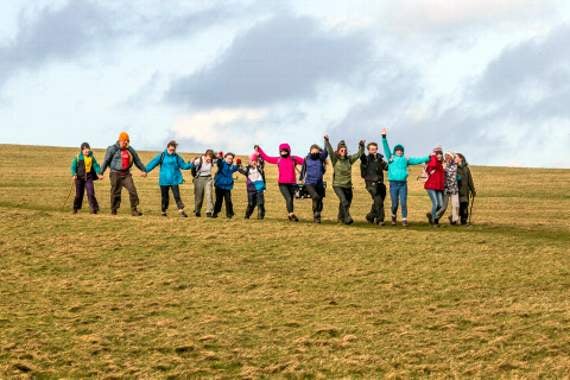 The youth group were undertaking the 'worry walk' to raise awareness of the prevention of suicide in young people and support Papyrus. Pictures: Symages Photography