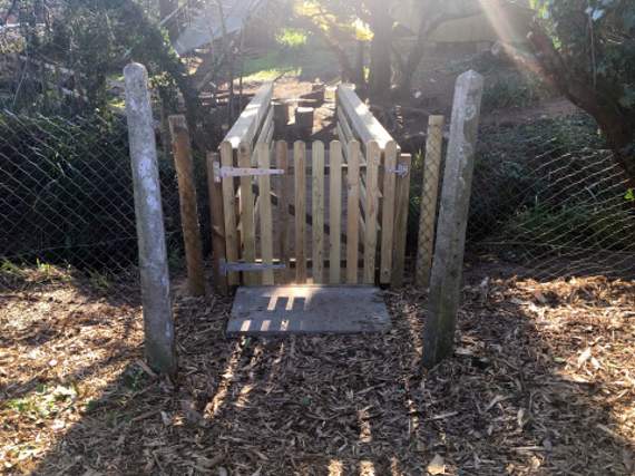 The new bridge and gate, giving access from the main school’s forest school area to the new extension for the foundation unit.