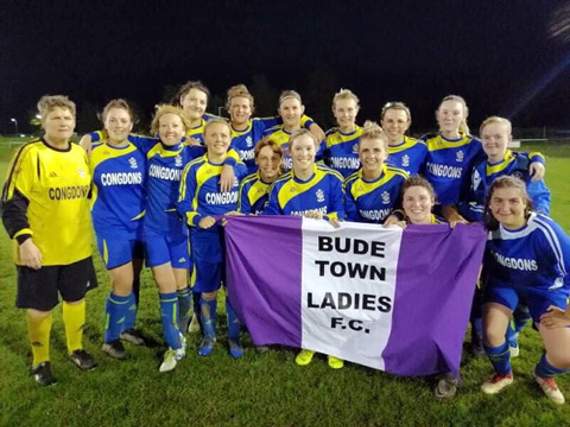 Bude's ladies were all smiles despite the heavy defeat to higher league opponents.