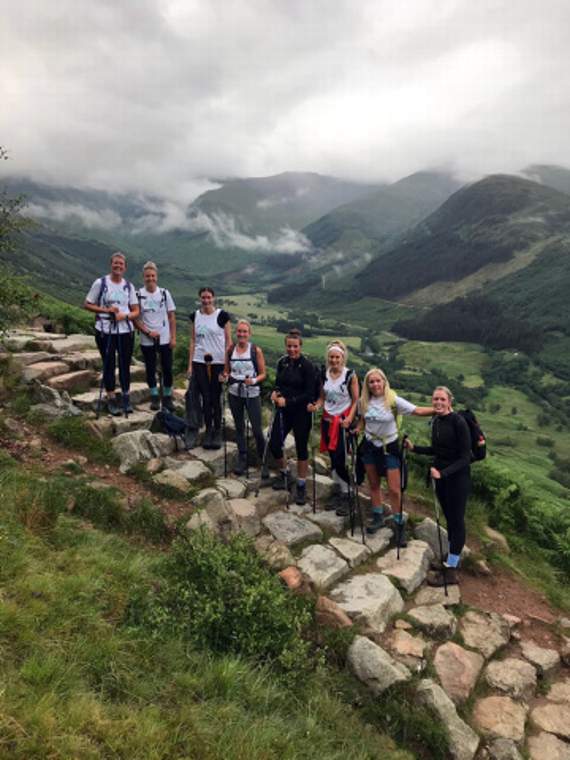 The group walking up Ben Nevis.