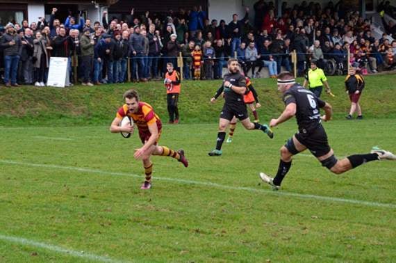 Okehampton scrum-half Joey Bruce will hope for a repeat of his try against Launceston earlier this year.