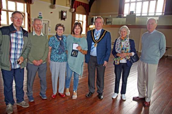 Piet Meisters, Clifford and Celia Knight, Annie Geilgens, Launceston town mayor Dave Gordon and Gill and Peter Williams. Pictures: Paul Hamlyn