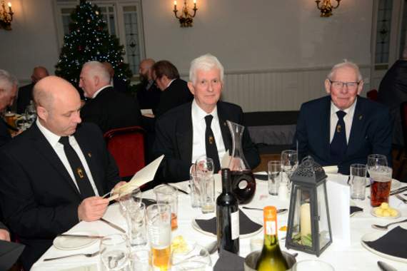 Rupert Brendon, owner of the Falcon Hotel, centre, a direct descendant of George Brendon who set up the Bude Philanthropic Society at the hotel in 1845, dines with the other members.