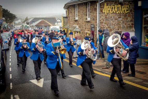 Hundreds paid their respects to Margaret, as she was carried on her final journey through Bude.